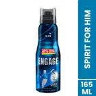 Engage Spirit Deodorant for Men, Fresh & Energetic, Skin Friendly, 165 ml