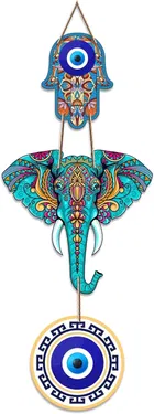 Khatu Craft  Elephant Evil Eye Hanging 20x40cm