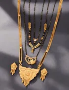 Combo of 4 Pcs Mangalsutras with Earrings Set for Women 