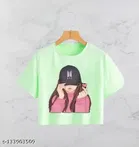 Printed Crop T-shirt for Women 