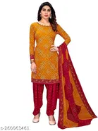 Bandhani Printed Crepe Suits & Dress Materials for Women 