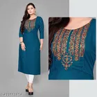 Ethnic Motif Embroidered Rayon Kurti for Women 