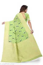 Cotton Linen Zari Woven Saree for Women 