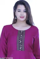 Anarkali Rayon Solid Kurti for Women 