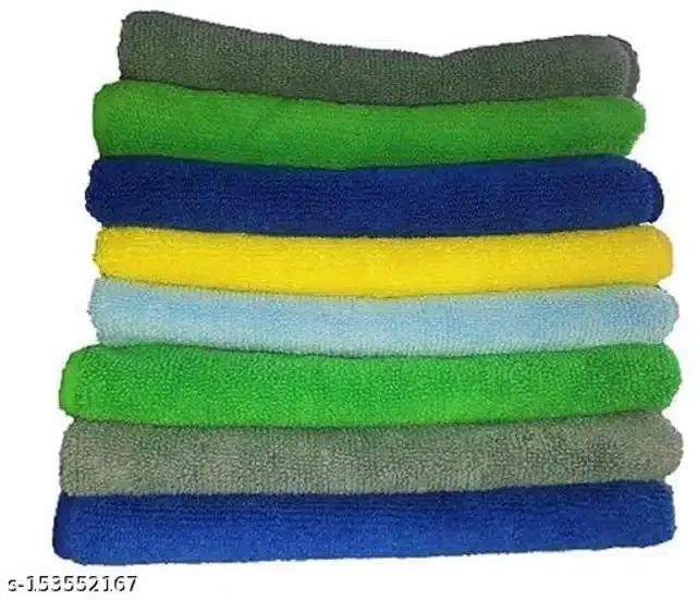 Microfiber Bath Towel (Multicolor, 40x40 cm) (Pack of 8)