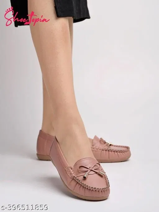 Solid Ballerinas for Women (Peach, IND-8)