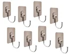 Waterproof Self Adhesive Large Wall Hooks for Home (Multicolor, Pack of 8)