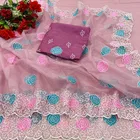 Lycra Blend Embroidered Saree for Women 