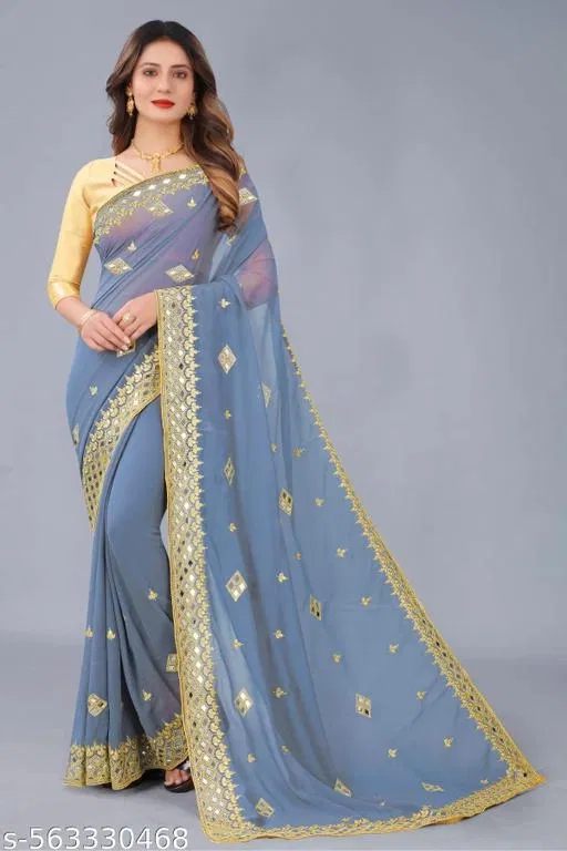 Blue Saree for Women (Blue)