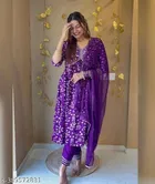 Rayon Printed Kurta with Pant & Dupatta for Women 