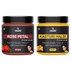 Natural Rose Patel & Kasturi Haldi Powder for Skin & Hair 