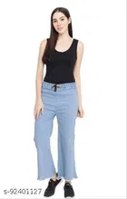 Denim Solid Palazzo for Women 