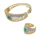 Gold-plated Silver, Green Jewel Set