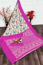 New Fancy Cotton Linen Festive Sarees 