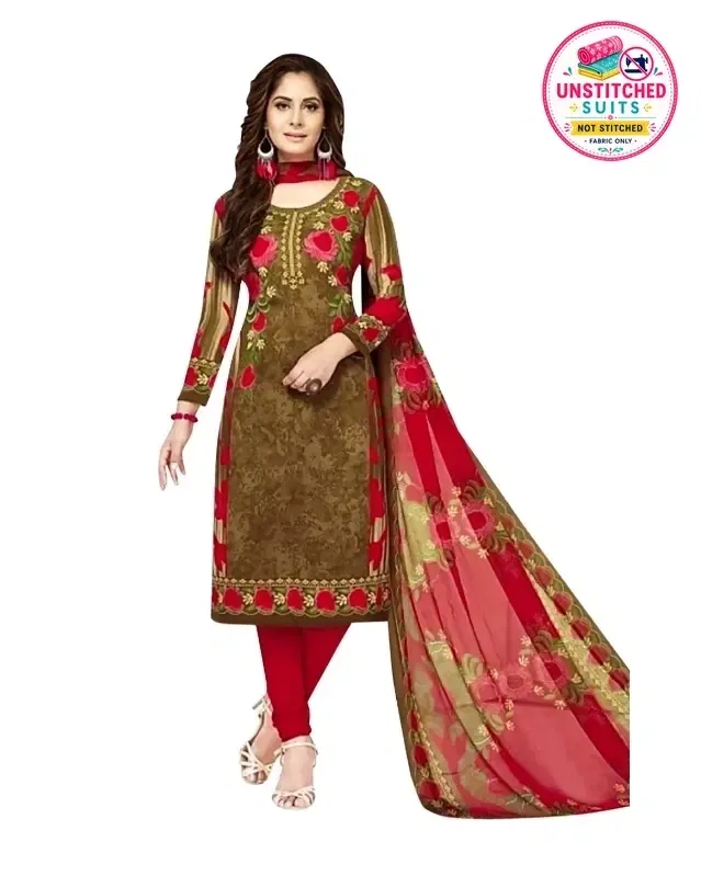 Unstitched Dress Material for Women & Girls (Green)