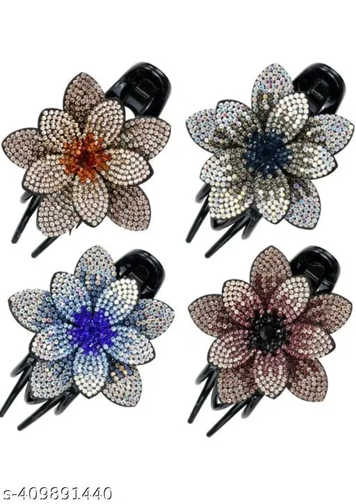 Plastic Hair Clutcher for Women & Girls (Multicolor, Pack of 4)