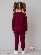 Cotton Blend Clothing Set for Girls, Maroon 