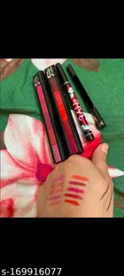 Combo of Kajal with Eyeliner & 2 Pcs Mini 5-in-1 Lipsticks 