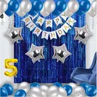 5th Happy Birthday Balloon Decoration Kit, Blue, Set of 1