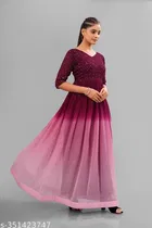 Colorblocked Pleated Maxi Gown for Women 