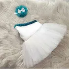 Net Solid Frock for Girls 