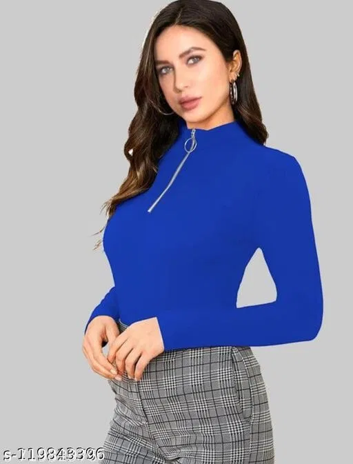 Casual Wear Top & Bottom Sets for Women (Blue, S)
