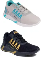 Sports Shoes for Men, Pack of 2, Black & Grey 