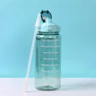 Plastic Sipper Water Bottle (2000 ml, Multicolor) with Motivational Time Marker