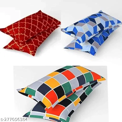 Cotton Pillow Covers (Multicolor, 17x27 inches) (Pack of 6)