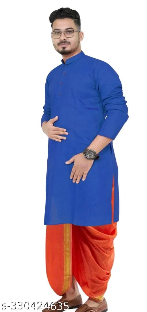Kurta Set for Men (Blue, L)
