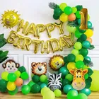 Jungle Theme 1st Birthday Balloon Decoration Kit , Multicolor, Pack Of 74