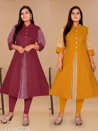 Solid Cotton Blend Kurti for Women, Pack of 2 