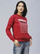 Women's Printed Round Neck Sweatshirt 