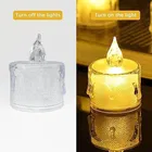 6 Pc Crystal Acrylic Flameless and Smokeless LED Tealight Candles| Battery Candles for Decoration Perfect for Diwali 