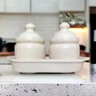 Sand Pickle Jar, White, Pack of 2 