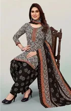 Floral Crepe Punjabi Suit Material for Women 