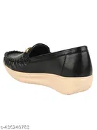 Shoetopia Solid Synthetic Loafers for Girls 