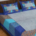 Sanganeri Jaipuri Traditional Printed Double Bed Sheet with 2 Pillow Covers 