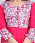 Printed Crepe Kurtis for Women, Dark Pink 