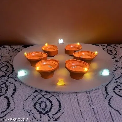 Water Sensored LED Diyas (Brown, Pack of 6)