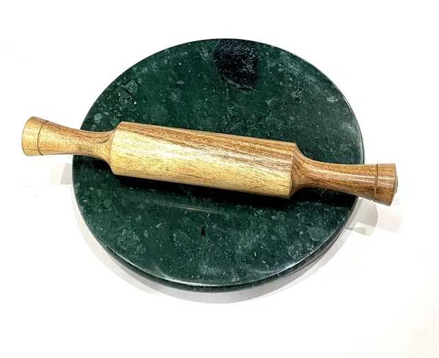 Marble Roti Maker Chakla Belan (Pack of 2, Green) (RF-005)
