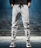 Polyblend Printed Trackpants for Men, Grey & Navy Blue, Pack of 2 