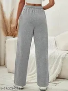 Cotton Blend Solid Trousers for Men, Grey 