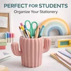 Unique Cute Cactus Plastic Indoor Planter & Pencil Holders,Pen Cup Cactus Storage Containers Assorted Any 1 Design