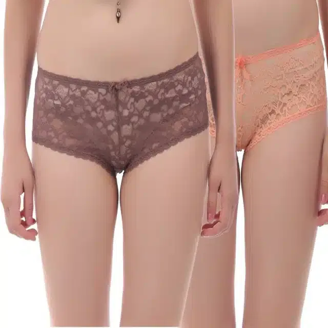 Cotton Blend Panties for Women (Pack of 2) (Multicolor, XL)