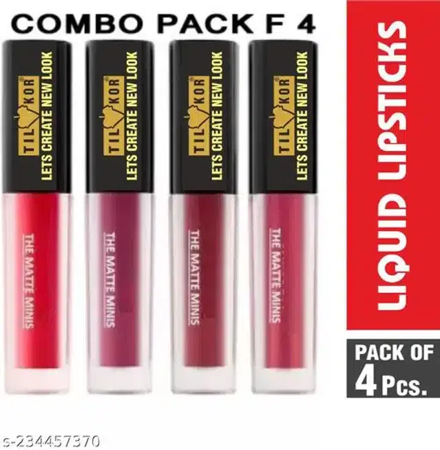 Lipsticks for Girls & Women (Multicolor, Pack of 4)