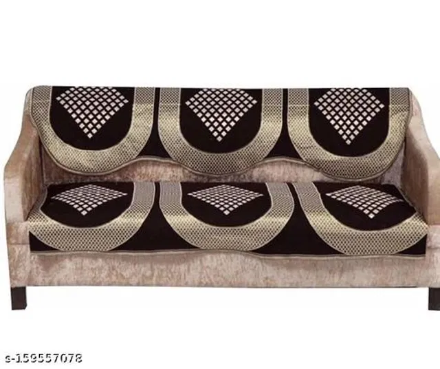 Polycotton 3 Seater Sofa Covers (Brown, Set of 1)