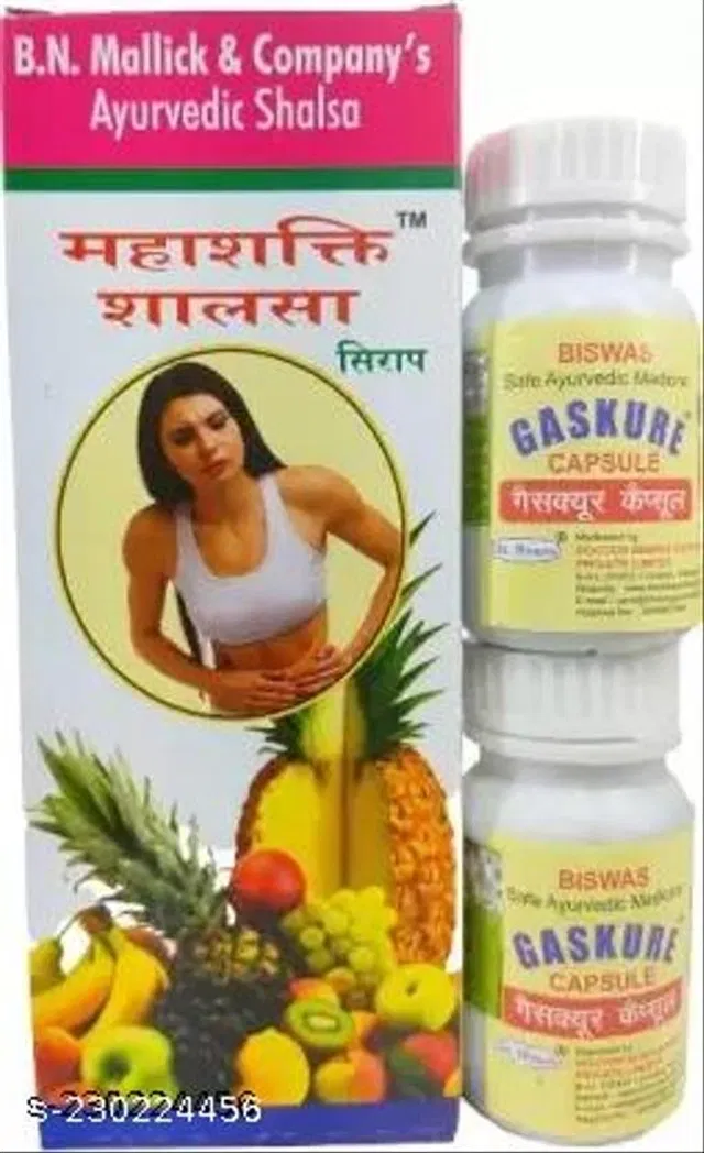 B N Mallick Mahashakti Salsa Syrup & Gas Cure Capsule For Family Good Health Wellness (Pack Of 3)