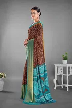 Moss Chiffon Printed Saree for Women 