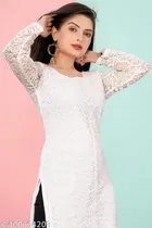 Net Kurti for Women,  White  